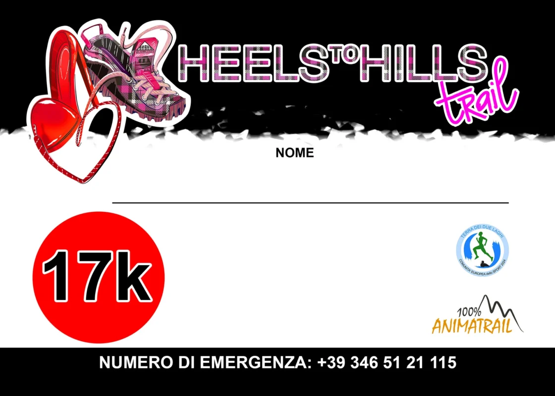 Pettorale 17 km Heels to Hills Trail 2026